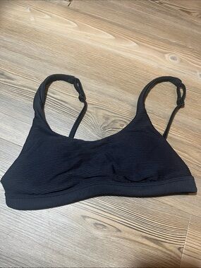 Prana Black Ribbed Swim suit top